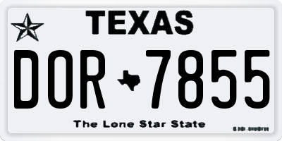 TX license plate DOR7855