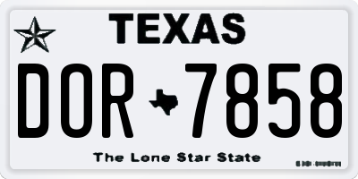 TX license plate DOR7858