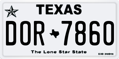 TX license plate DOR7860