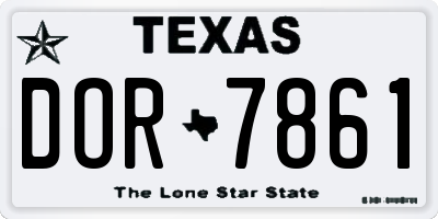 TX license plate DOR7861