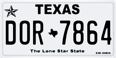 TX license plate DOR7864