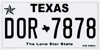TX license plate DOR7878