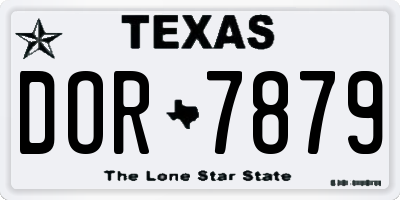 TX license plate DOR7879