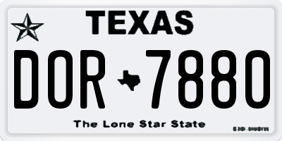 TX license plate DOR7880