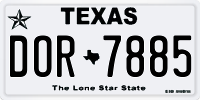 TX license plate DOR7885