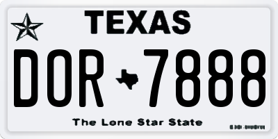 TX license plate DOR7888
