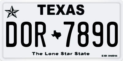 TX license plate DOR7890