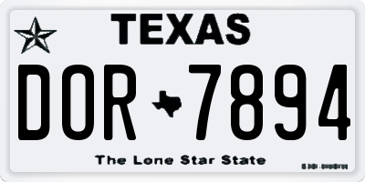 TX license plate DOR7894
