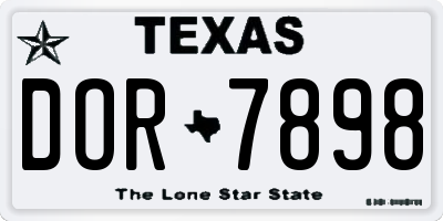 TX license plate DOR7898