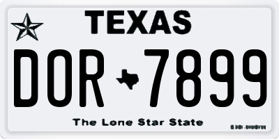 TX license plate DOR7899