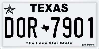 TX license plate DOR7901