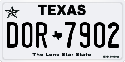 TX license plate DOR7902