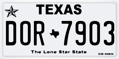 TX license plate DOR7903