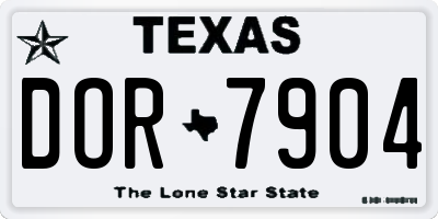 TX license plate DOR7904