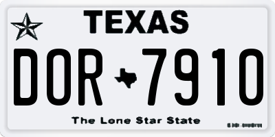 TX license plate DOR7910
