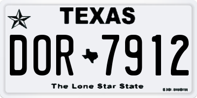 TX license plate DOR7912