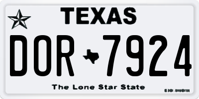 TX license plate DOR7924