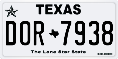 TX license plate DOR7938