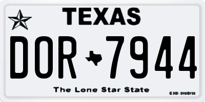 TX license plate DOR7944
