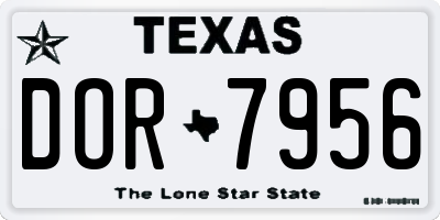TX license plate DOR7956