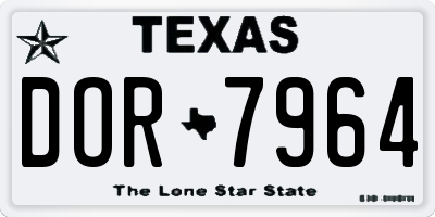 TX license plate DOR7964