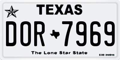 TX license plate DOR7969