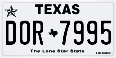 TX license plate DOR7995