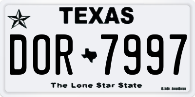TX license plate DOR7997