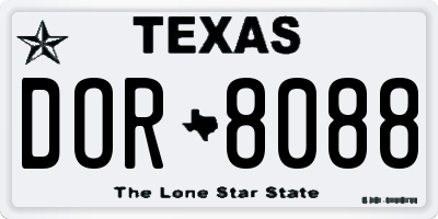 TX license plate DOR8088