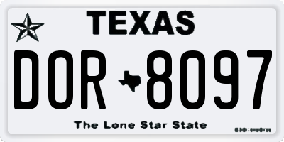 TX license plate DOR8097