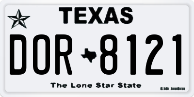TX license plate DOR8121