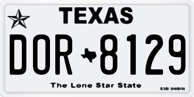 TX license plate DOR8129