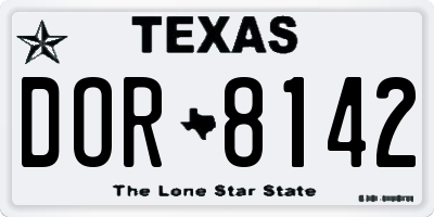 TX license plate DOR8142
