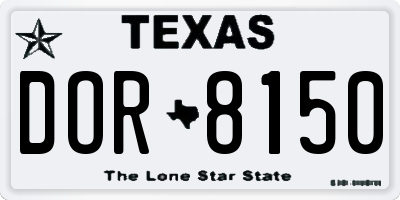TX license plate DOR8150