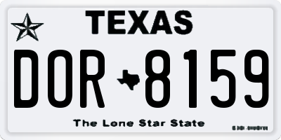 TX license plate DOR8159