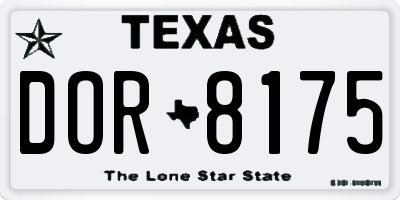 TX license plate DOR8175
