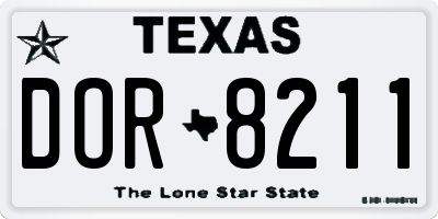 TX license plate DOR8211
