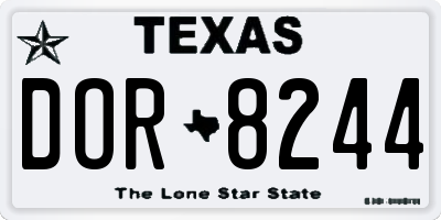 TX license plate DOR8244