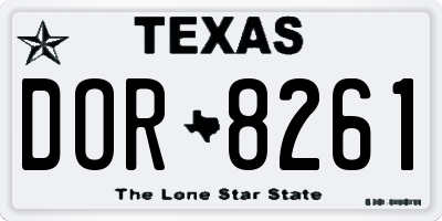 TX license plate DOR8261