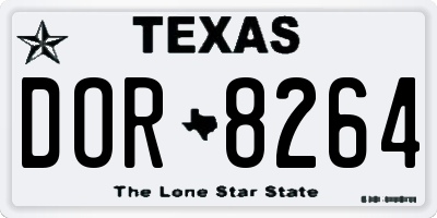 TX license plate DOR8264