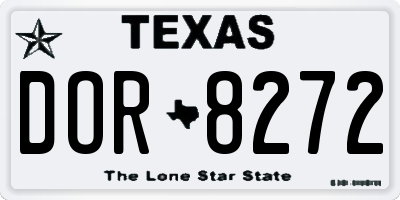TX license plate DOR8272