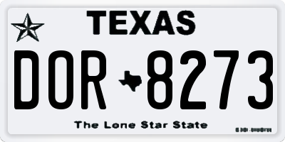TX license plate DOR8273