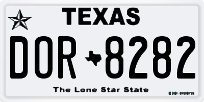 TX license plate DOR8282