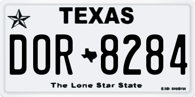 TX license plate DOR8284