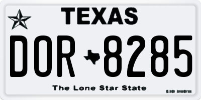 TX license plate DOR8285