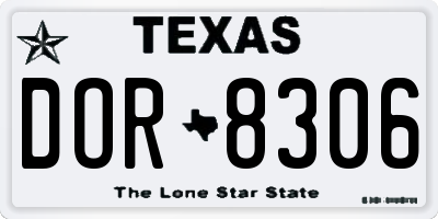 TX license plate DOR8306
