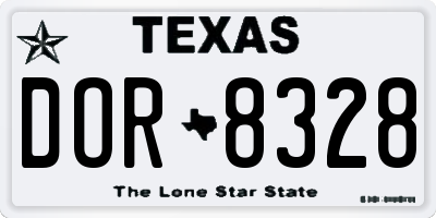 TX license plate DOR8328