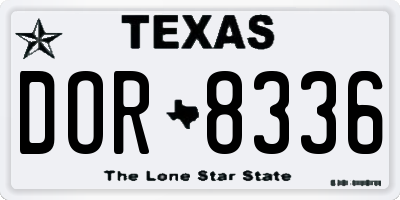TX license plate DOR8336
