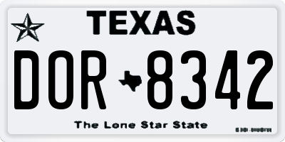 TX license plate DOR8342
