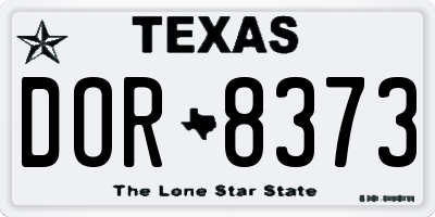 TX license plate DOR8373